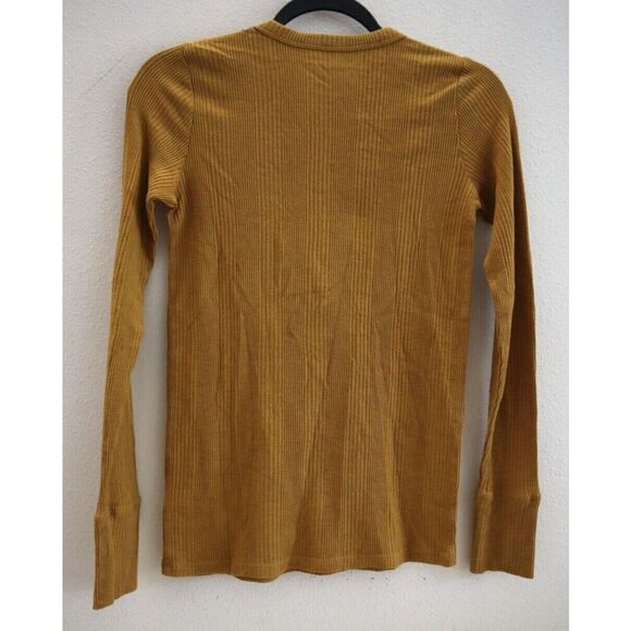 Aerie 078-5493-2859 Women's Sz XS Honey Waffle Rib Long Sleeve Henley T-Shirt - Picture 2 of 8